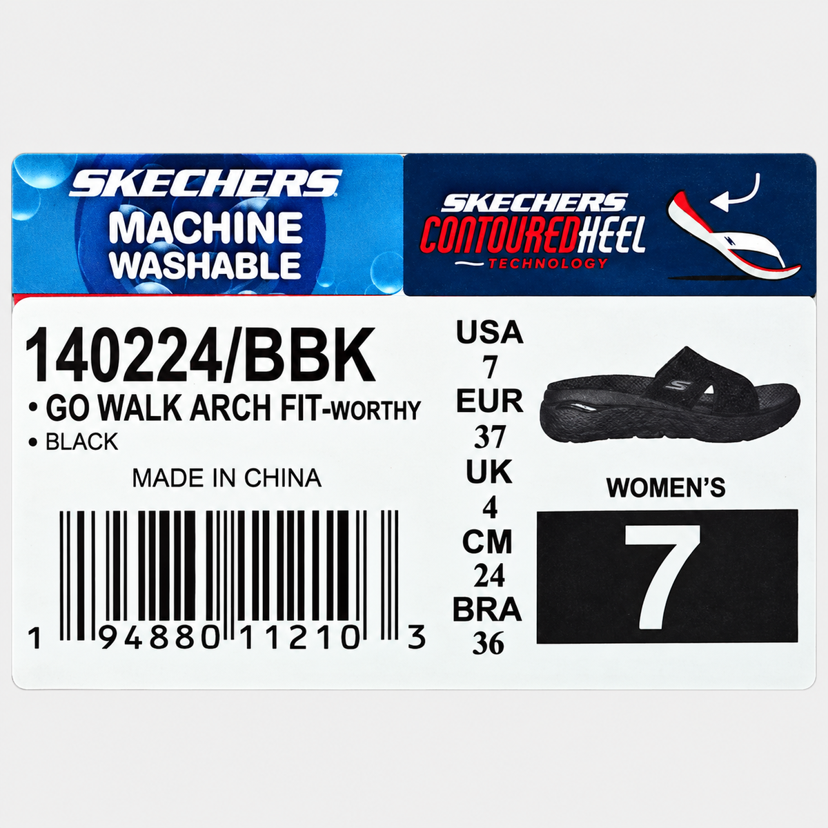 Skechers GO WALK Arch Fit Worthy Womens 7 Black Slide Sandals ULTRA GO 140224