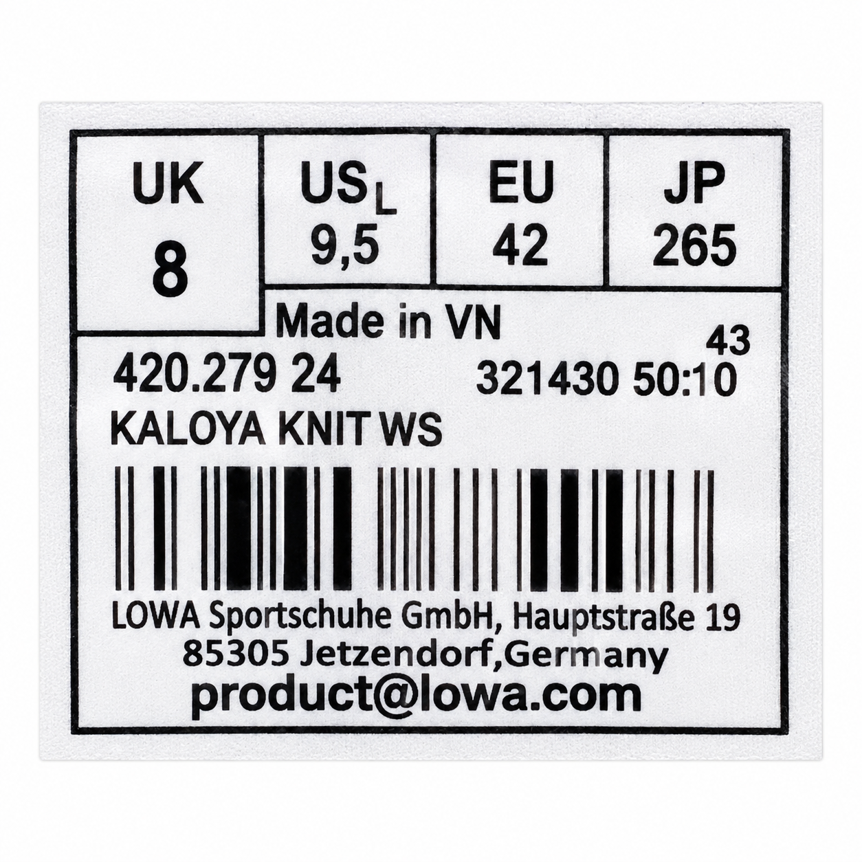 LOWA Kaloya Knit WS Women's 9.5 White Gray Bungee Lace Outdoor & Travel Sneakers