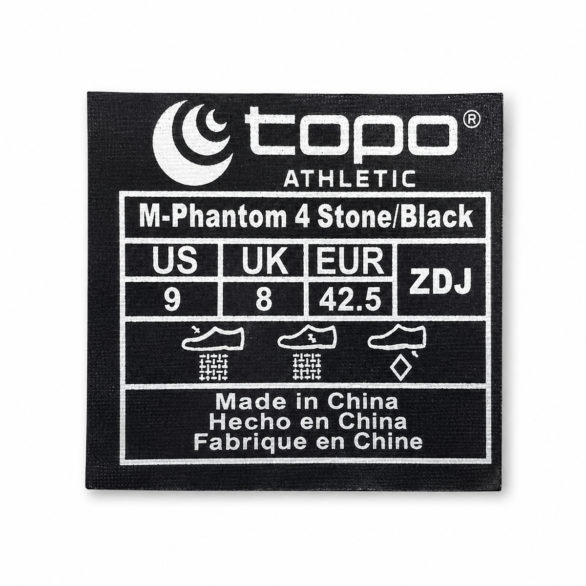 Topo Athletic Phantom 4 Men's Size 9 Stone Black Cushioned Road Running Shoes