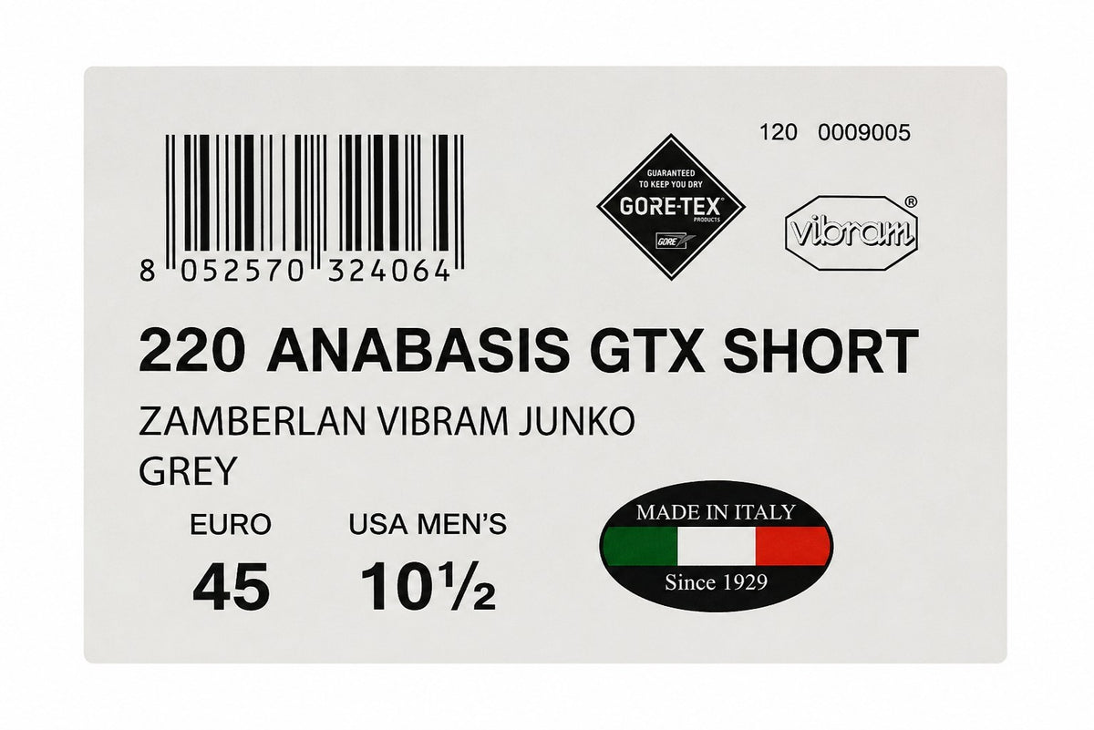Zamberlan 220 Anabasis GTX Short Hiking Shoes Men's Italy Vibram EU 45 US 10.5