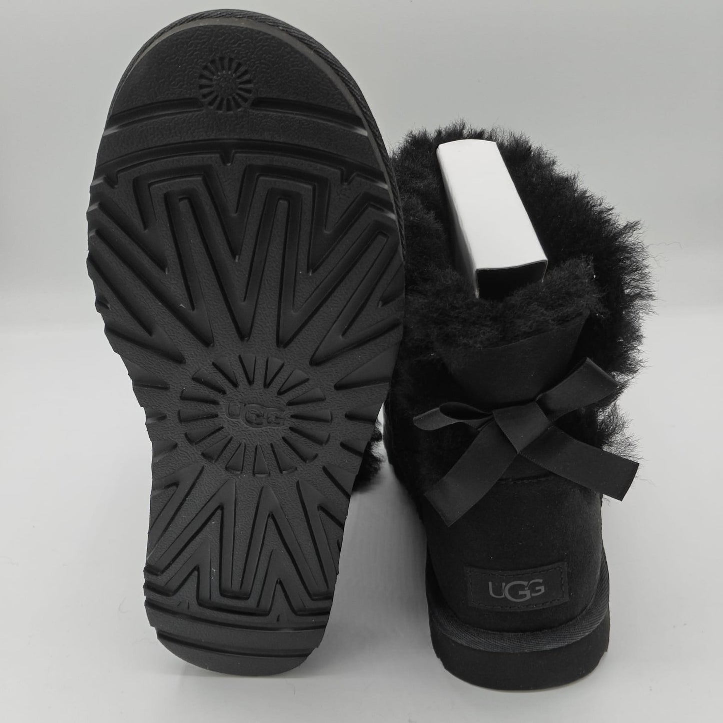 Authentic New UGG brand Women's Mini Bailey Bow II Black Soft Ankle Boots