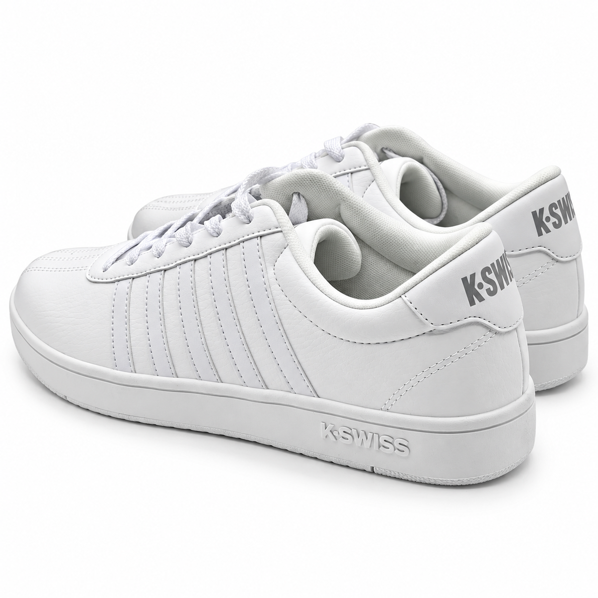K-Swiss Court Open Stripes Womens White Low Top Lace Up Sneakers Pick Size