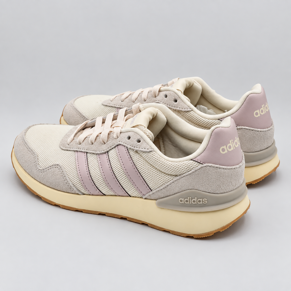 adidas Run 60s 4.0 Womens Cream Purple Retro Suede Sneakers Pick Size JR7484