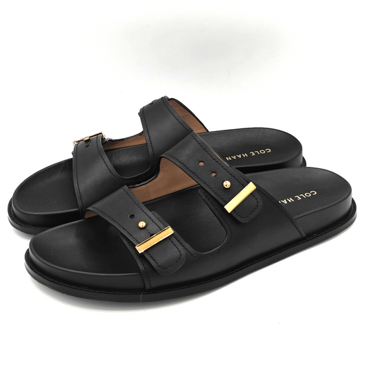 Cole Haan "Marisol" Women's Leather Adjustable Double Banded Sandals Black