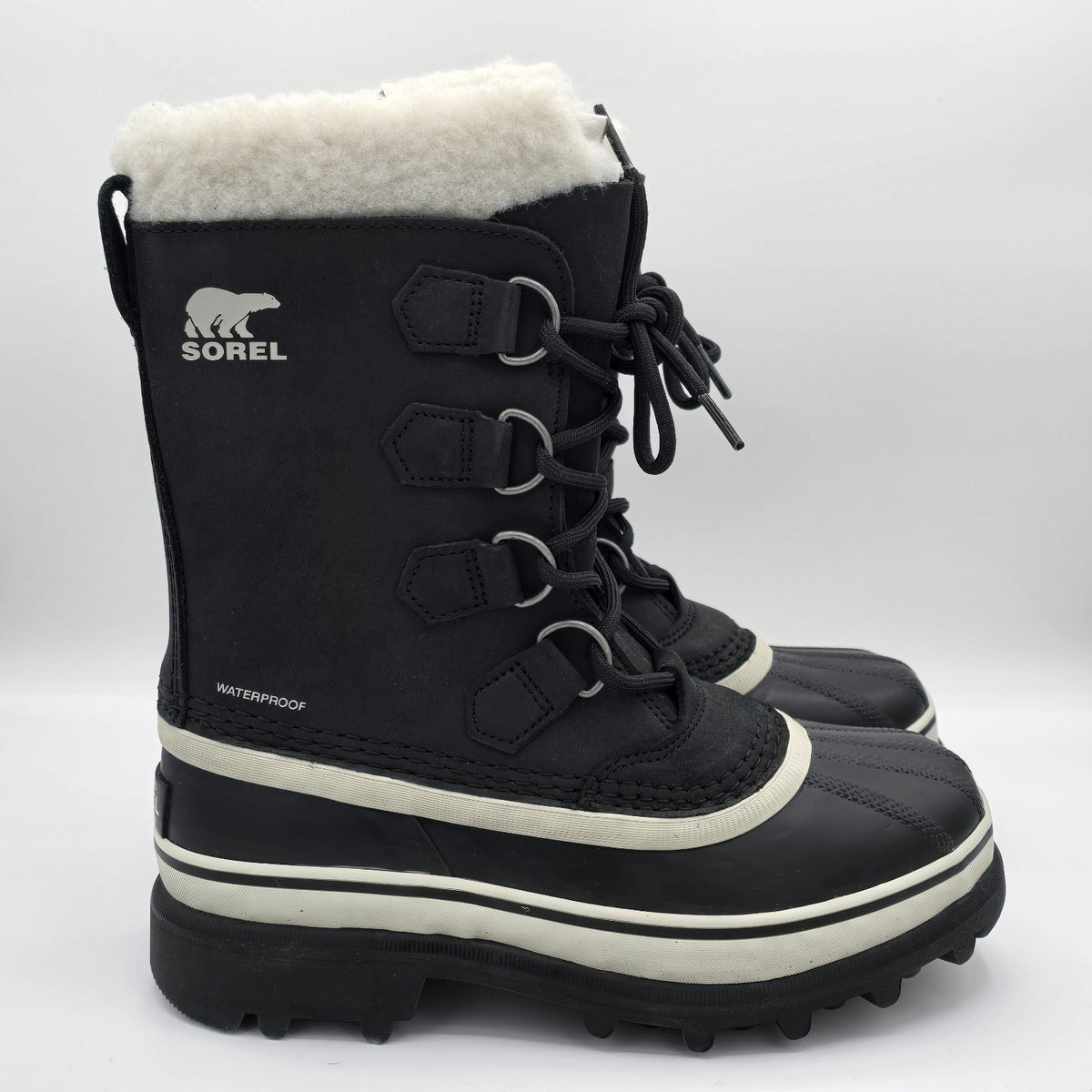 Sorel "CARIBOU" WP Men's Insulated Waterproof Snow Boot [Black/Stone] - NEW