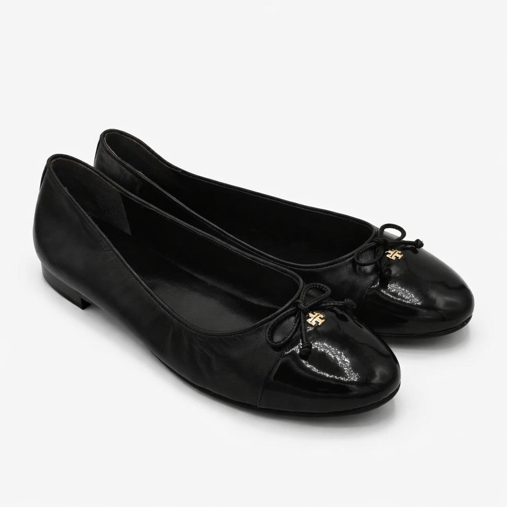 Tory Burch Cap-Toe Ballet Flats Women's Leather Designer Slip-On 10043314 Sz 11