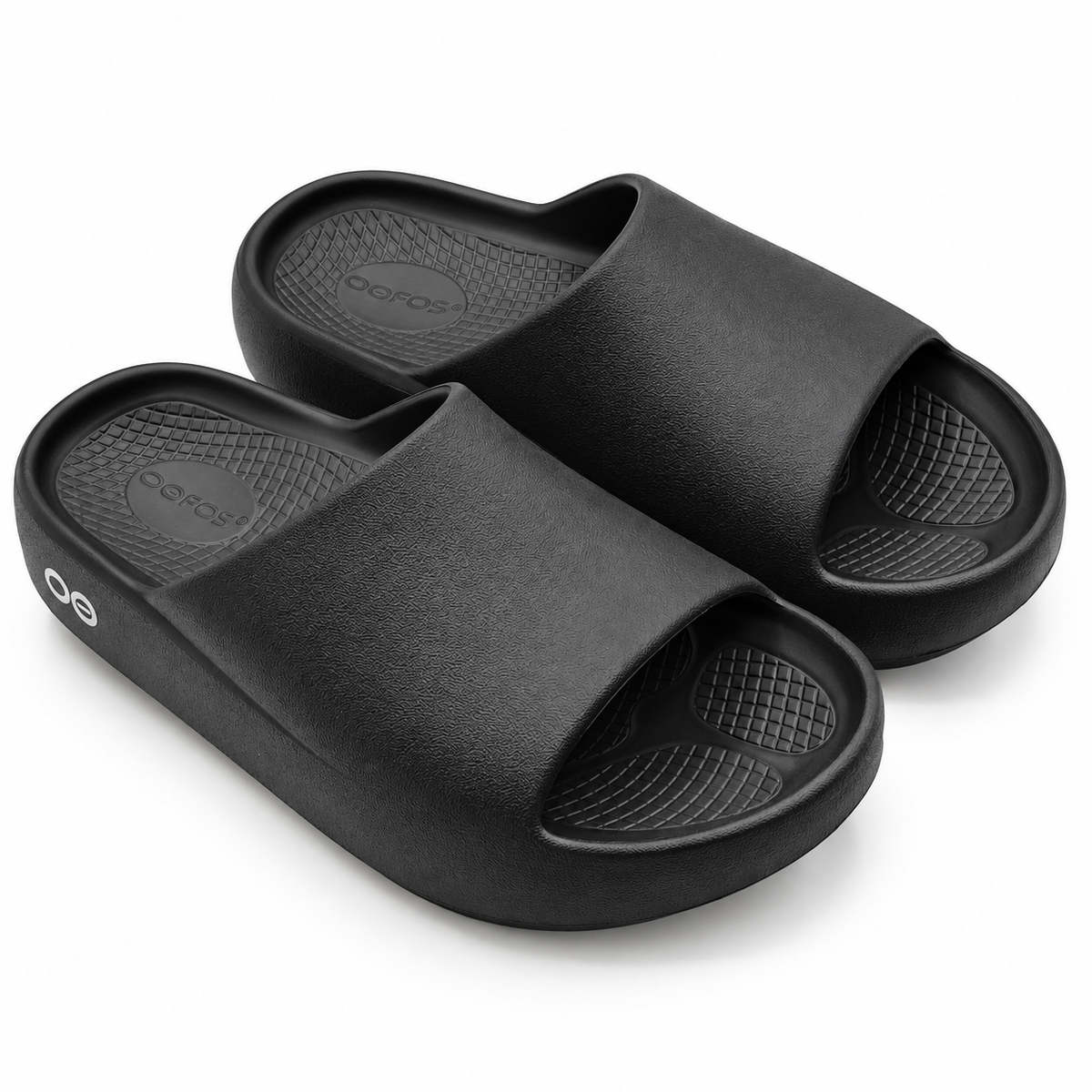 OOFOS OOahh PLUS Recovery Slide Sandals Women 9 Men 7 EU 40 Black Foam Comfort