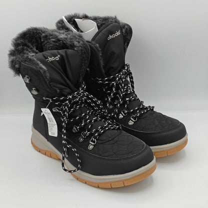 Chooka Women's Belltown Black  Mid Faux Fur Insulated Winter Snow Boots