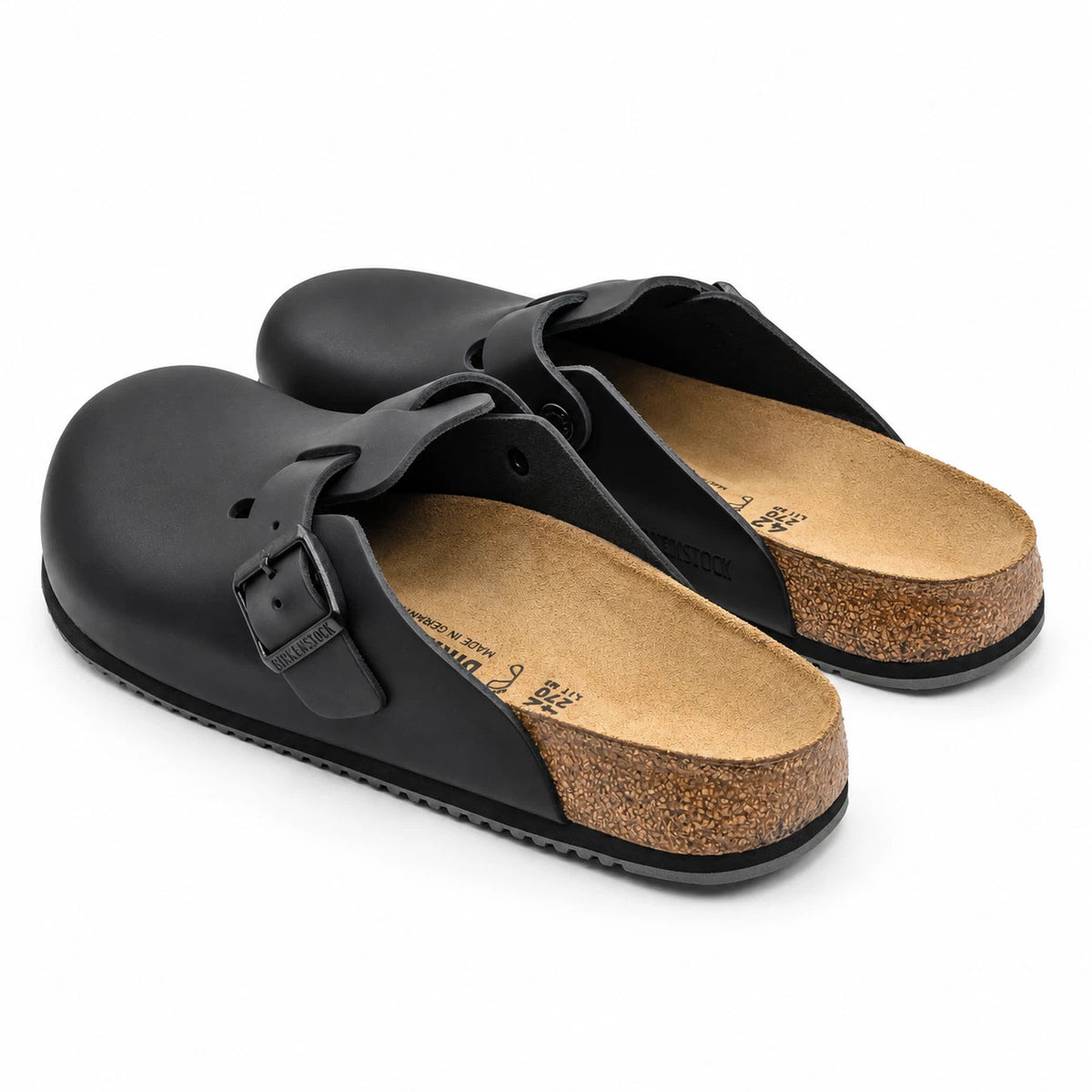 Birkenstock Boston Super Grip Clogs Women 9 Men 7 EU 40 Black Narrow Leather
