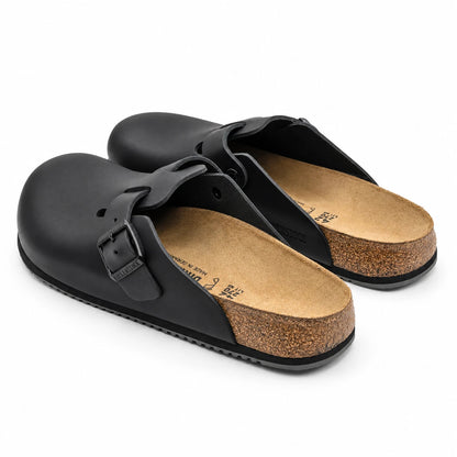 Birkenstock Boston Super Grip Clogs Women 9 Men 7 EU 40 Black Narrow Leather