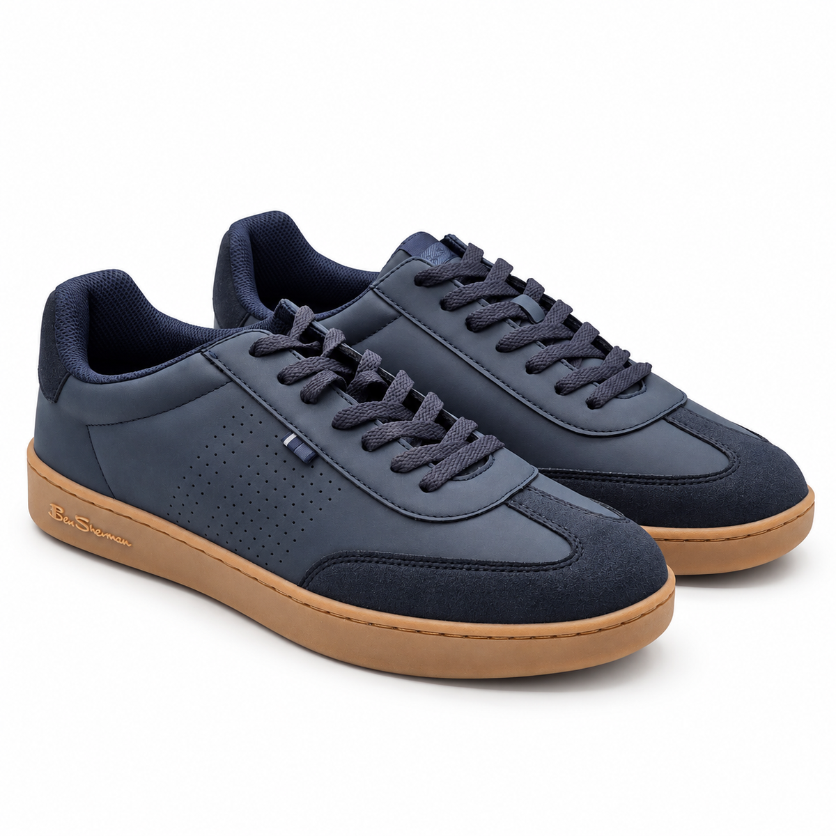 Ben Sherman Watts Mens Navy Blue Low Top Memory Foam Lace Up Sneakers Pick Size
