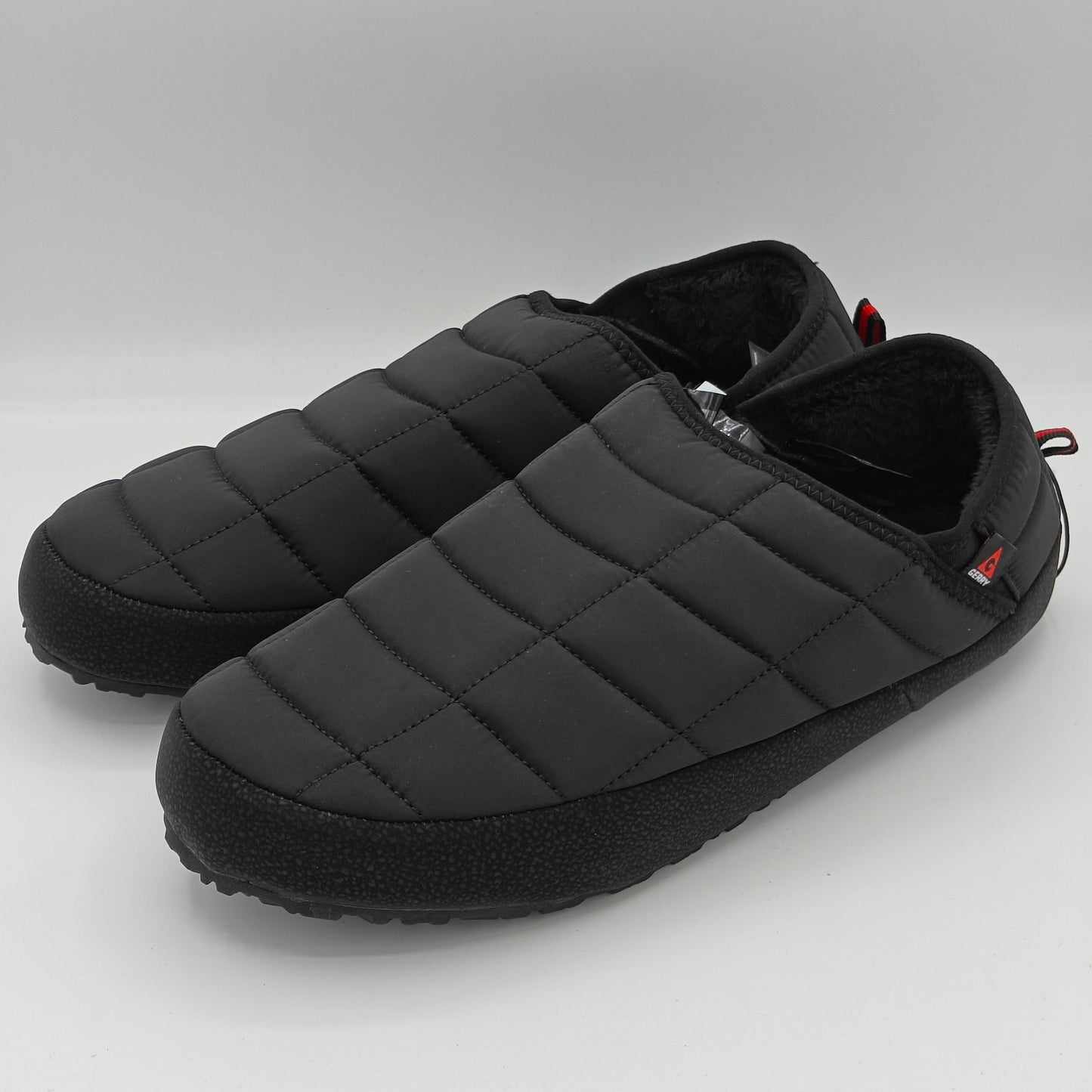 Gerry Black Men's Puff Shoe Fleece Lining Collapsible Heel Rubber Outsole