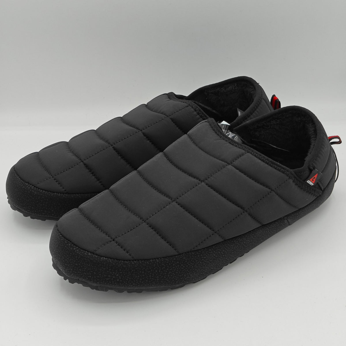 Gerry Black Men's Puff Shoe Fleece Lining Collapsible Heel Rubber Outsole