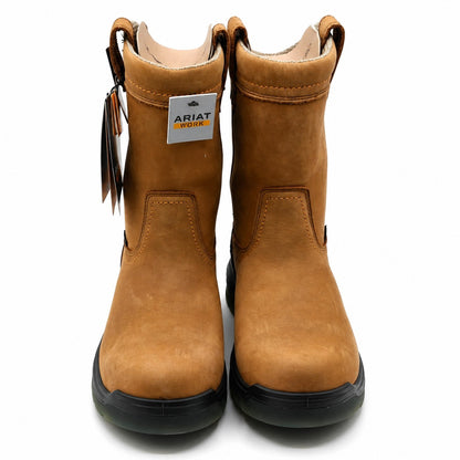 Ariat(R) Turbo Waterproof Carbon Toe Work Boots Men's 9 EE Wide Brown 10027328