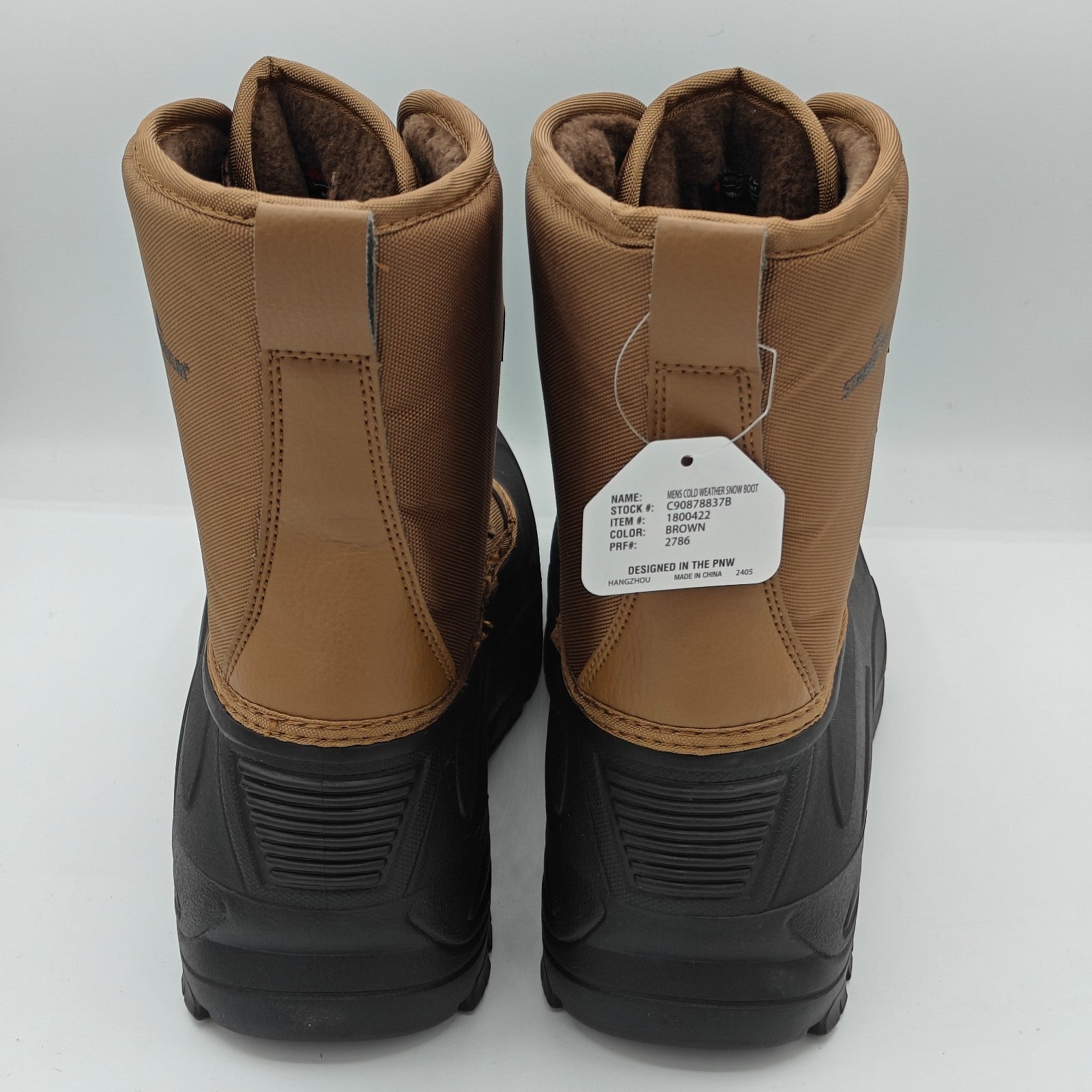 Staheekum Men's "Snow Boot" Rated -20 Degrees Waterproof Rubber Shell (Brown)