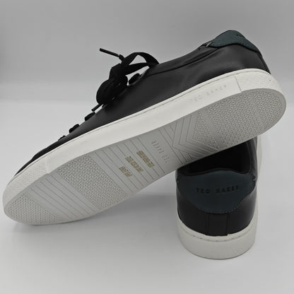 Ted Baker "Robberto" Men's Sophisticated Leather Sneaker (Black / Forest) NEW
