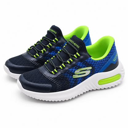 Skechers Swift Fit Kids Blue Hands Free Slip On Mesh Bungee Sneakers Pick Size