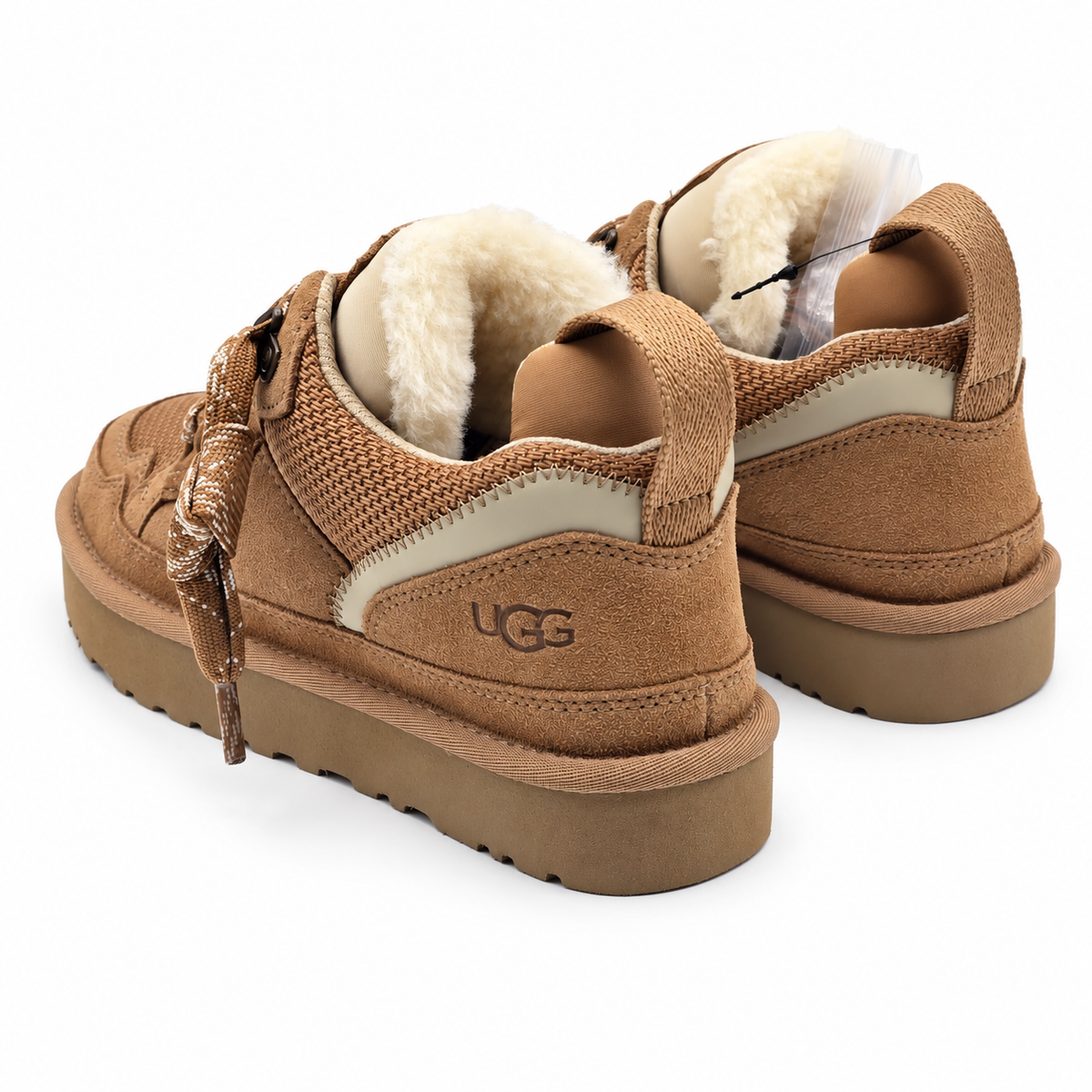 UGG Lowmel Sneakers Womens 6 Chestnut Suede Mesh Padded Lace Up Shoes 1144032