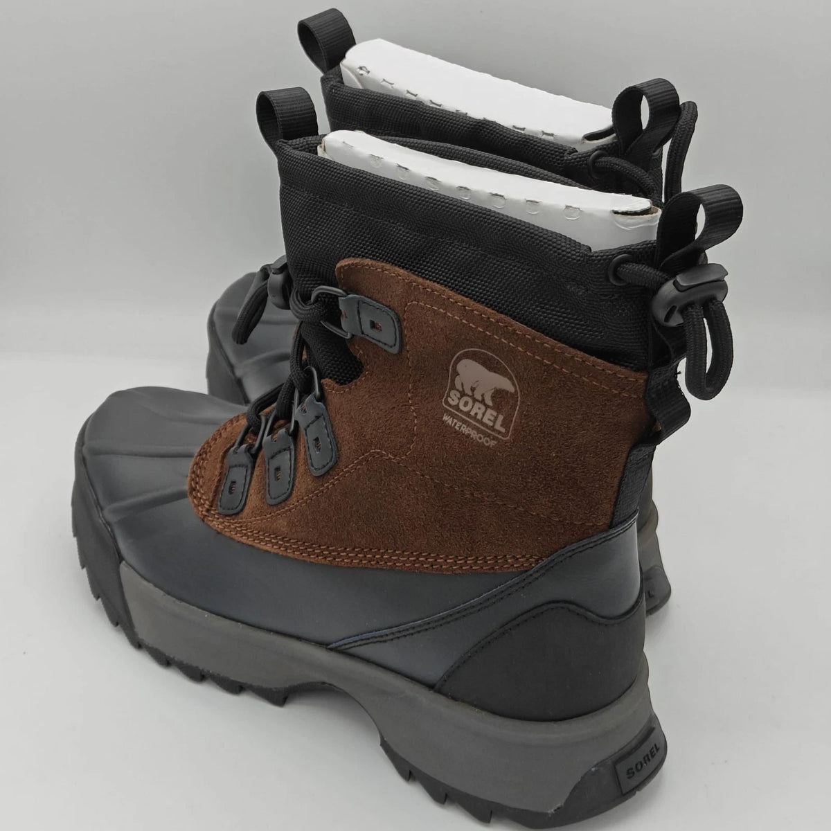 SOREL Scout 87 XT WP Tobacco Black Waterproof Boots Men's Size 9 Leather