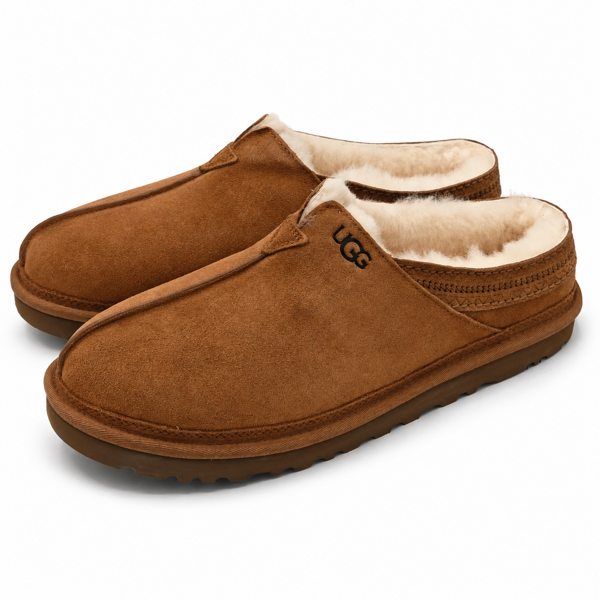 UGG Neuman Slippers Men's Sheepskin Suede Chestnut 1113631-CHE Size 12