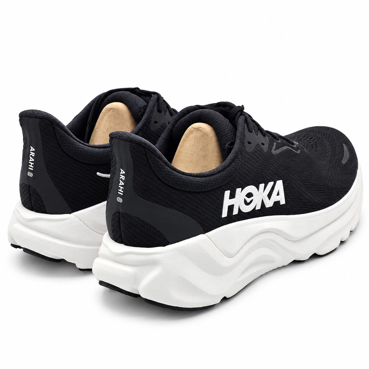 HOKA Arahi 8 Men's 9.5 D Black White H-Frame Stability Mesh Road Running Shoes