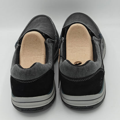 Skechers Expected Avillo Shoes Men's Slip-On Casual Vintage Washed Black Size 14