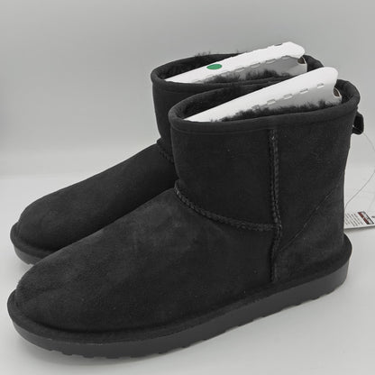 Kirkland Signature Women's Suede Shearling Winter Straight Edge Boot (Black)
