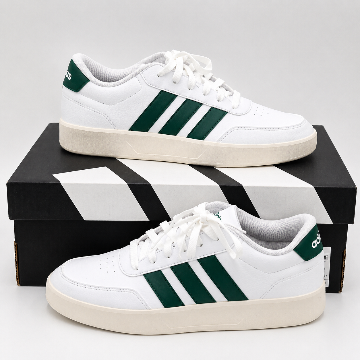 Men's Adidas Breaknet Court Shoes Sneake White/Green FX8708