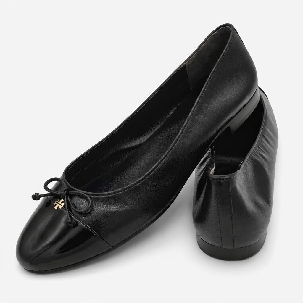 Tory Burch Cap-Toe Ballet Flats Women's Leather Designer Slip-On 10043314 Sz 11