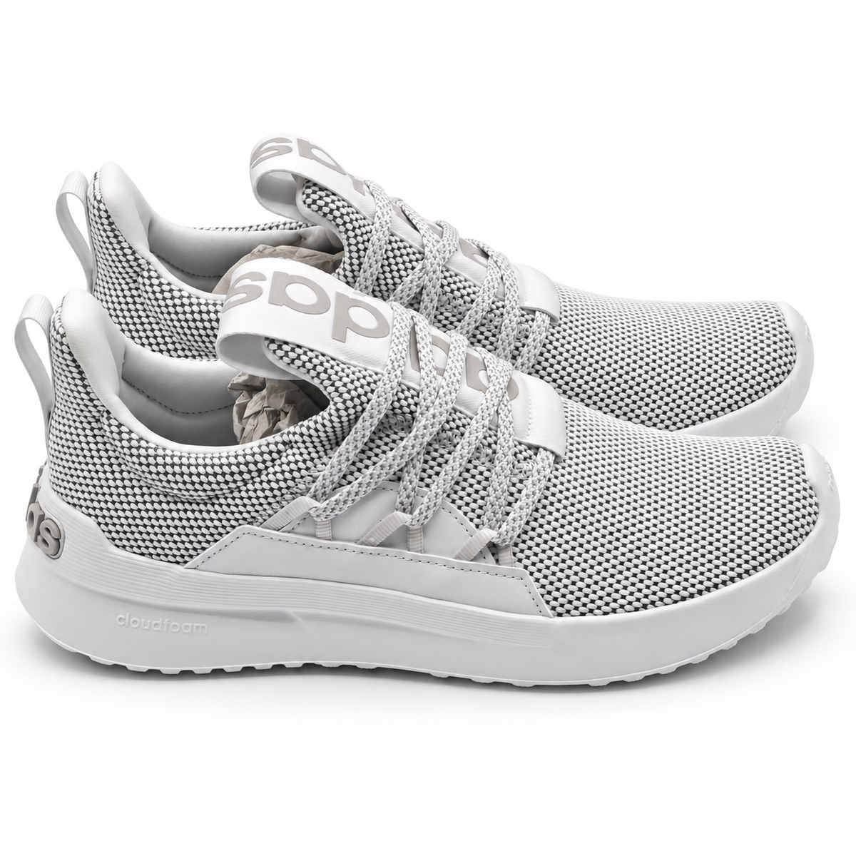 adidas Lite Racer Adapt 5.0 Men's US 8 White Grey Cloudfoam Slip-On Shoes HP6466