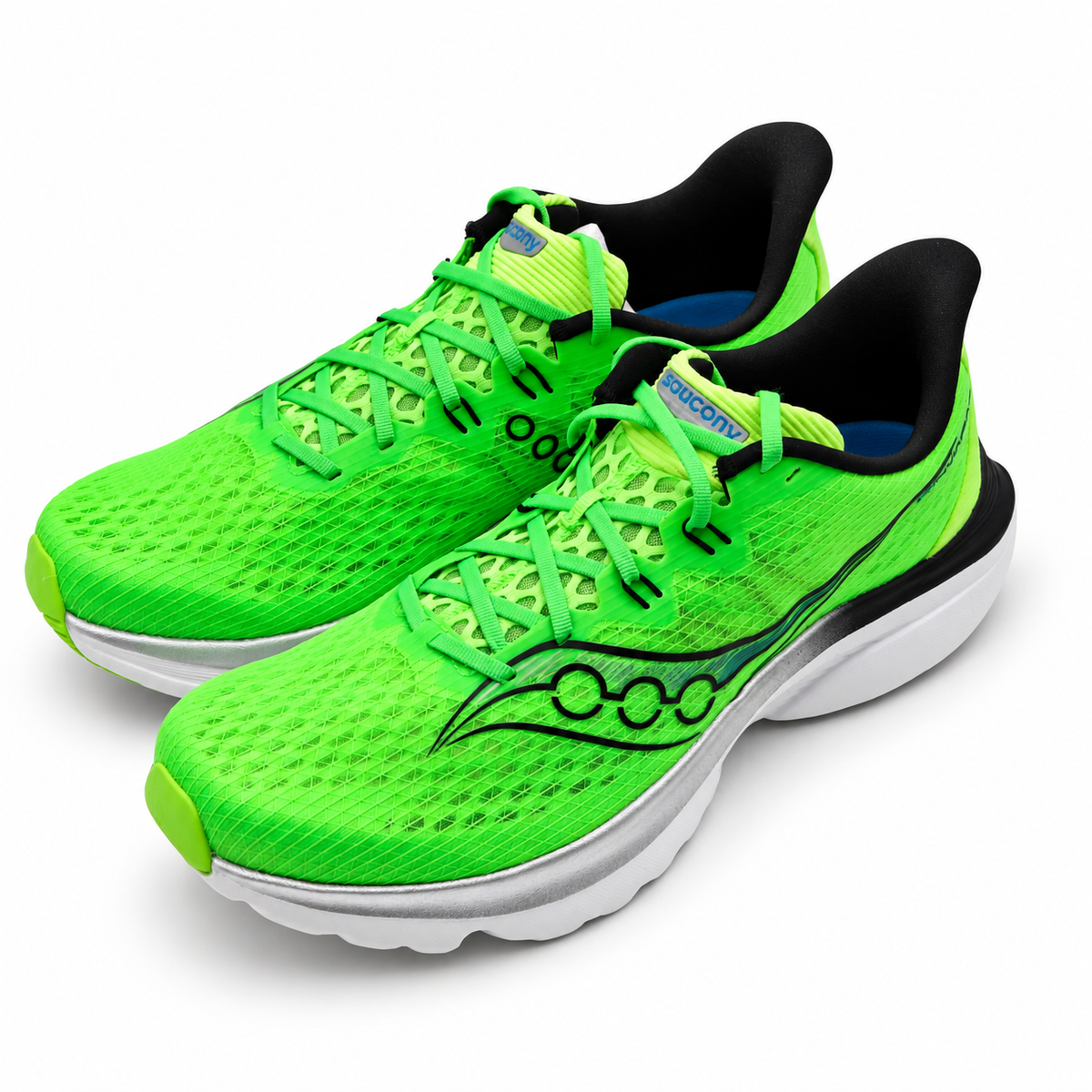 Saucony Kinvara 16 Mens 12 Slime Black PWRRUN Lightweight Running Shoes Sneakers