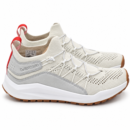LOWA Kaloya Knit WS Women's 9.5 White Gray Bungee Lace Outdoor & Travel Sneakers