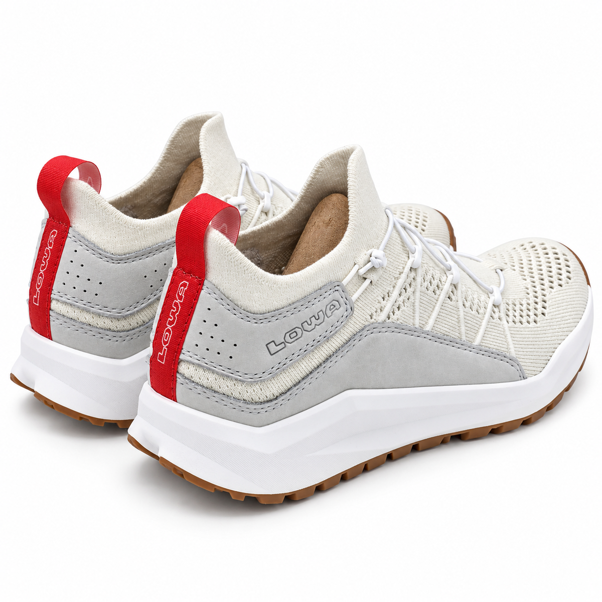 LOWA Kaloya Knit WS Women's 9.5 White Gray Bungee Lace Outdoor & Travel Sneakers