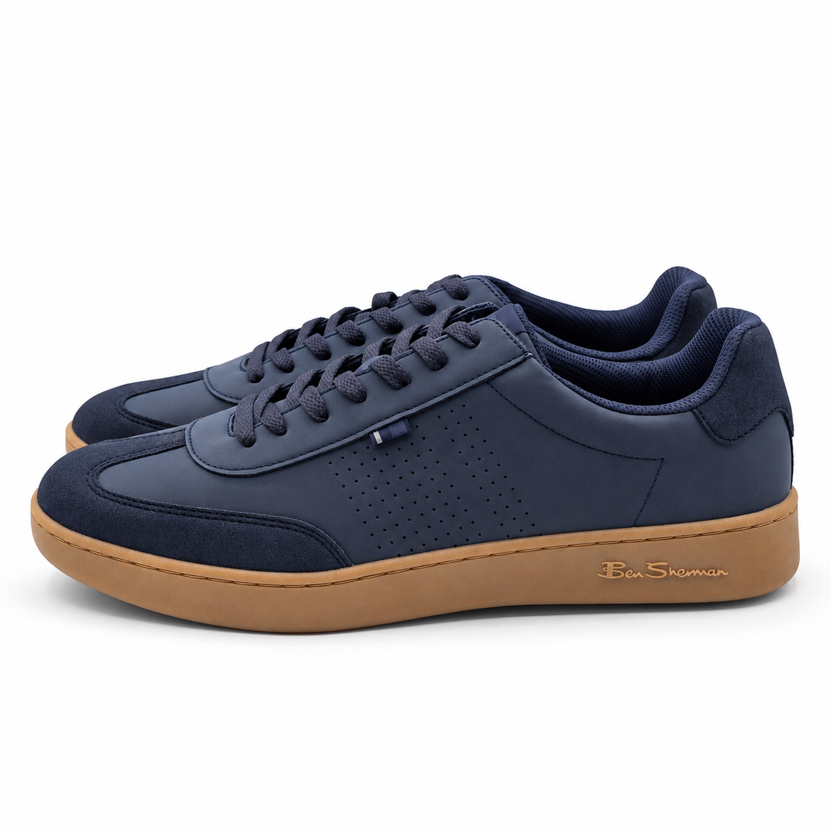 Ben Sherman Watts Mens Navy Blue Low Top Memory Foam Lace Up Sneakers Pick Size