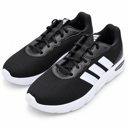 adidas Cloudfoam Flex Laces HQ4960 Womens Black White Walking Lifestyle Sneakers