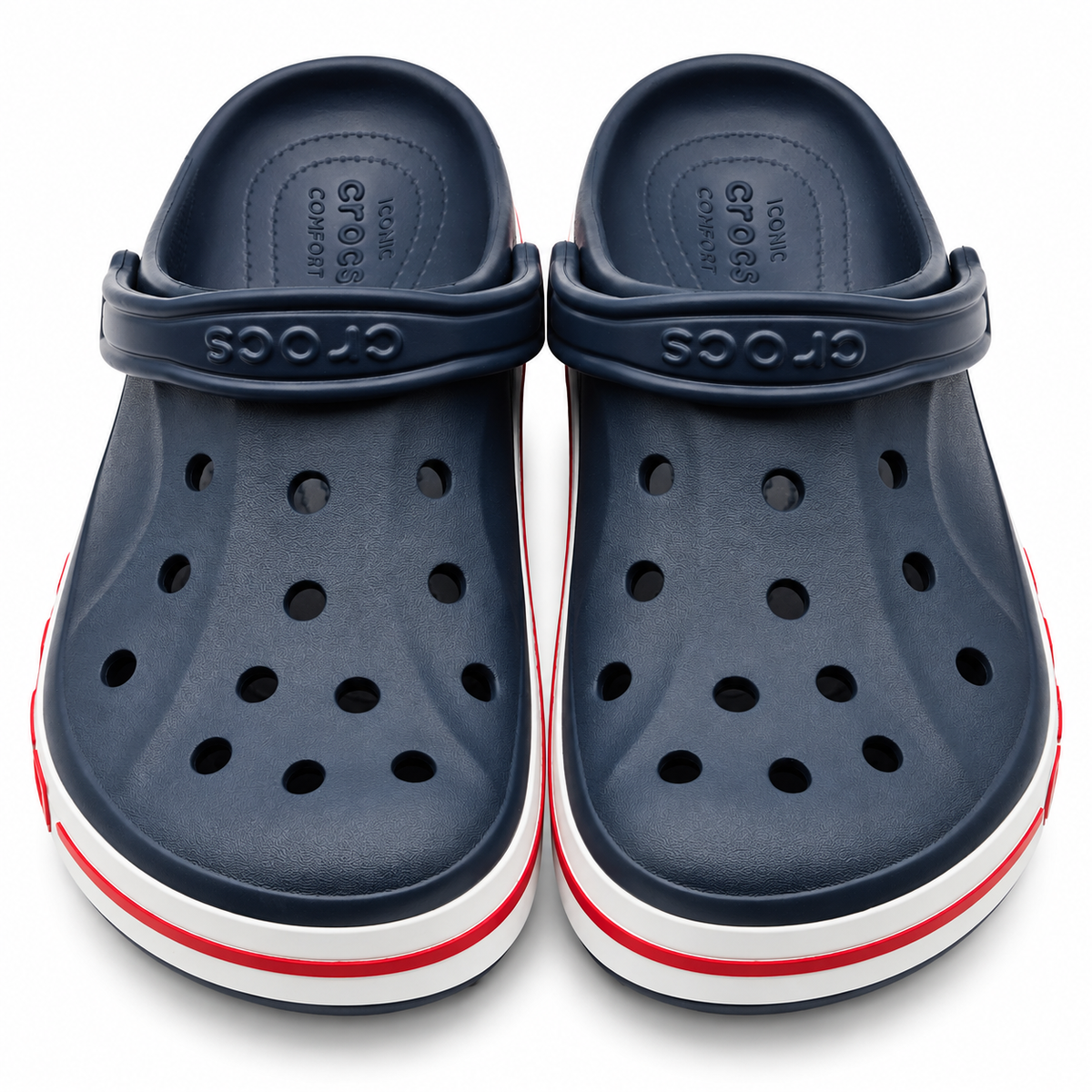 Crocs Bayaband Clogs Men 9 Women 11 Navy Pepper Blue Slip On Comfort Shoe 205089