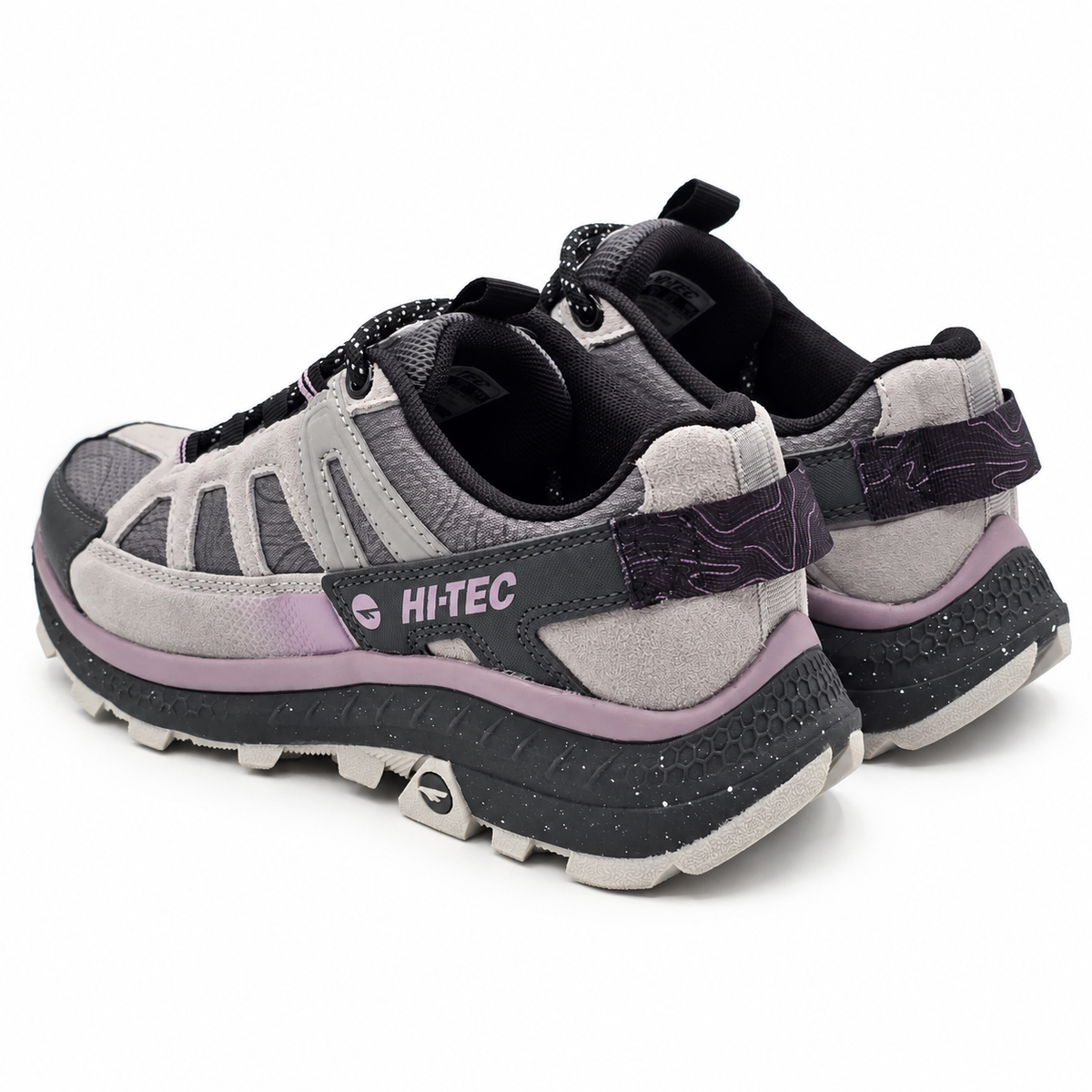 Hi-Tec Women's Hiking Trail Shoes Gray Lilac Outdoor Walking Sneakers Pick Size