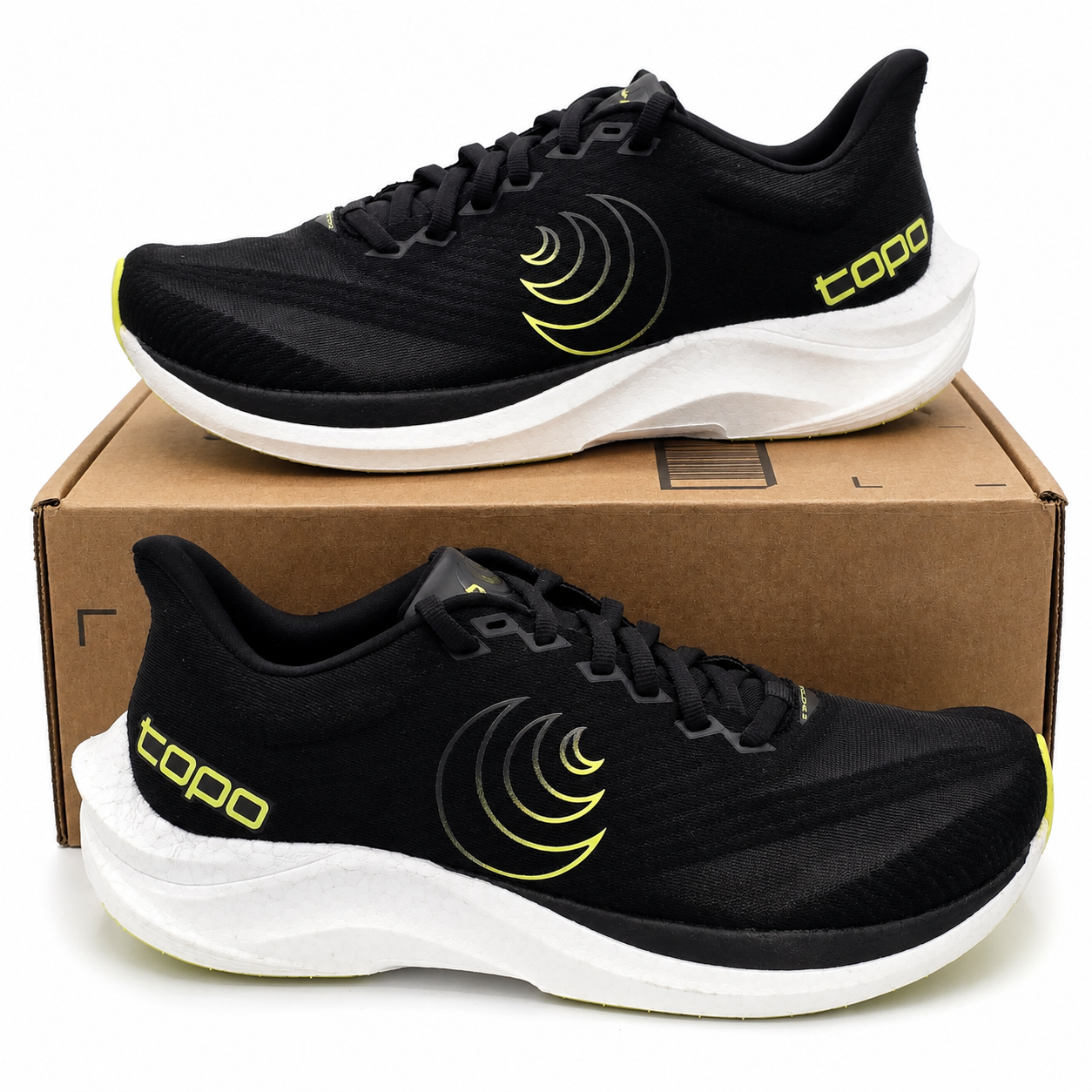 Topo Athletic Cyclone 3 Men's Size 9 Black/Lime Lightweight Road Running Shoes