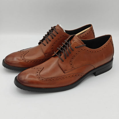 Cole Haan Modern Essentials Wing Tip Oxfords Men's Leather Shoe [British Tan]