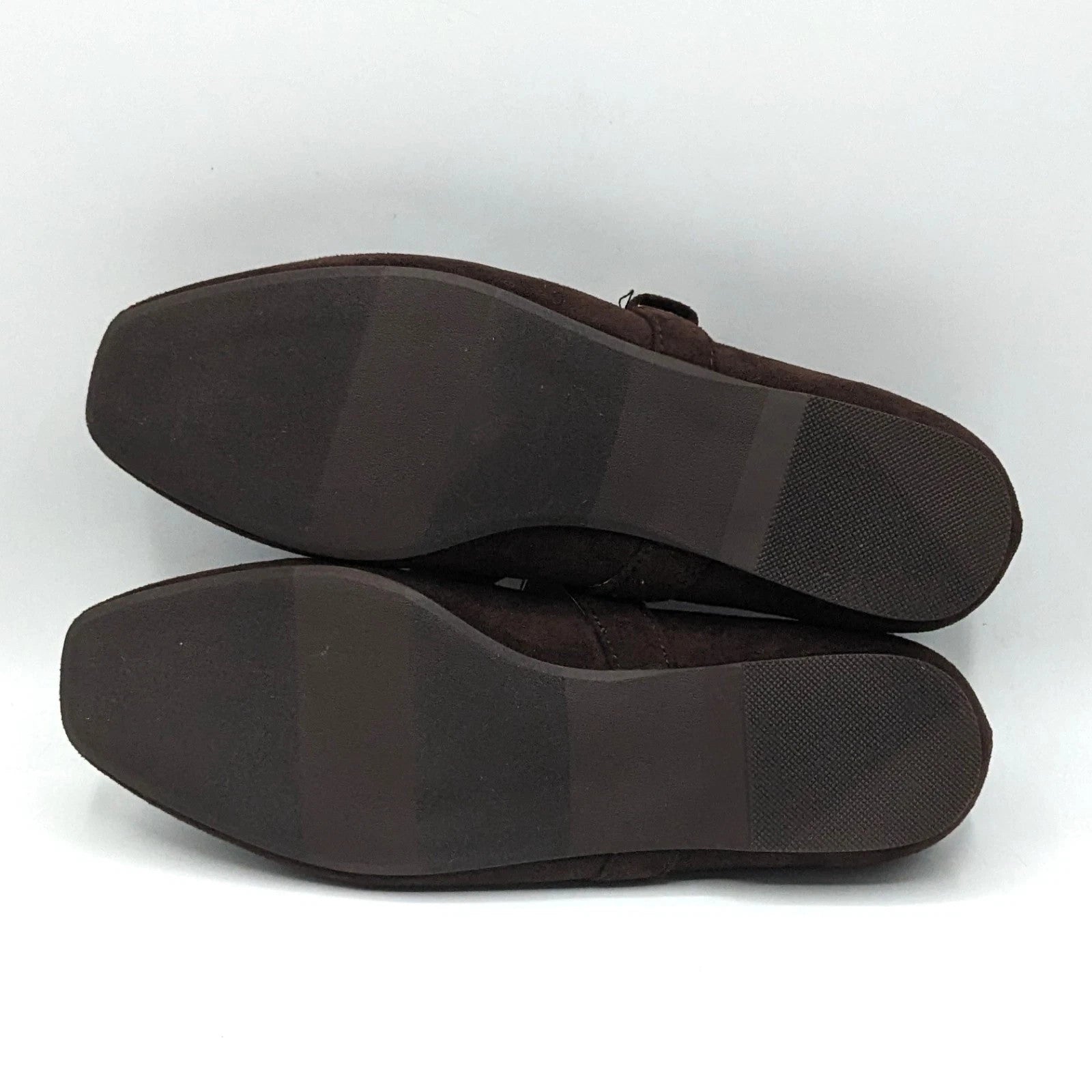 dv by Dolce Vita "Ballet Flat" Faux Suede Brass Buckle Foam Insole (Brown) NEW