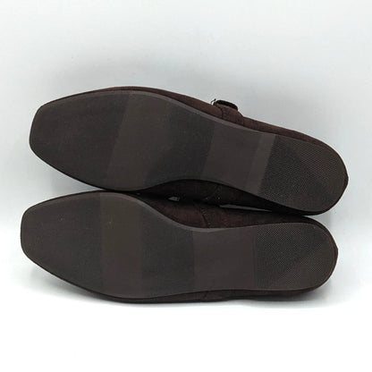 dv by Dolce Vita "Ballet Flat" Faux Suede Brass Buckle Foam Insole (Brown) NEW