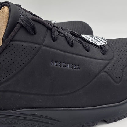 Skechers Work Relaxed Fit Uno SR Sutal Men's Black Slip-Resistant Shoes 9.5/10