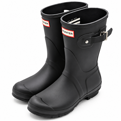 Hunter Original Short-O Rain Boots Womens 7 Black Waterproof HWS1000RMA-O Matte