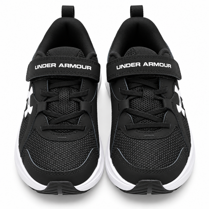 Under Armour Assert 11 AC Boys 2Y Black White Mesh Running Shoes Hook Loop Strap