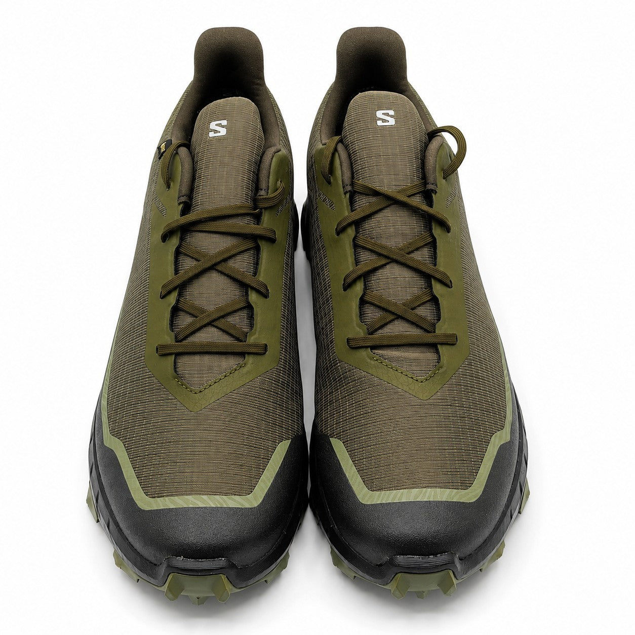 Salomon Alphacross 5 GTX Gore-Tex Trail Running Shoes Olive Black Men's Size 14
