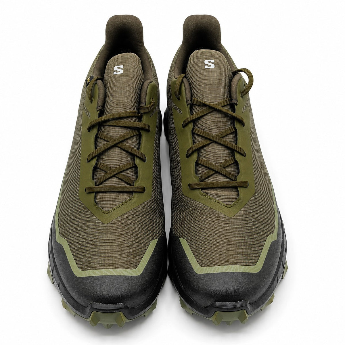 Salomon Alphacross 5 GTX Gore-Tex Trail Running Shoes Olive Black Men's Size 14