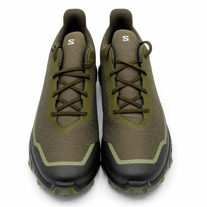 Salomon Alphacross 5 GTX Gore-Tex Trail Running Shoes Olive Black Men's Size 14