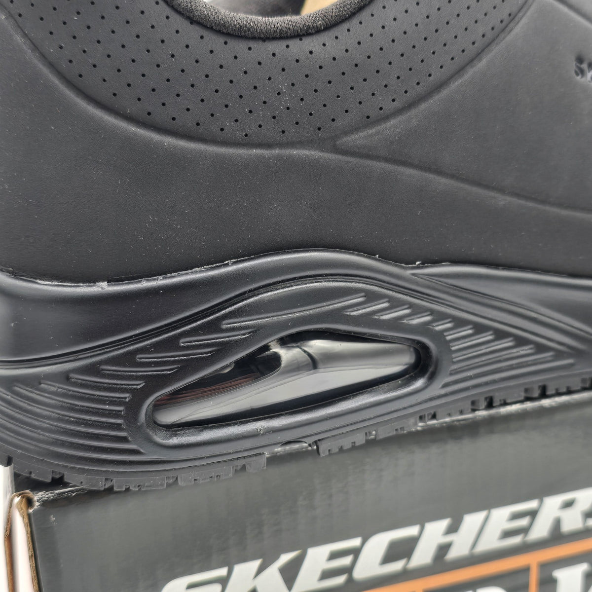Skechers Work Relaxed Fit Uno SR Sutal Men's Black Slip-Resistant Shoes 9.5/10