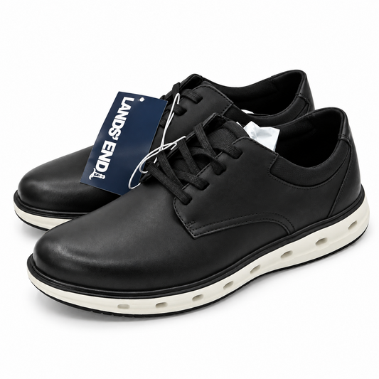 Lands' End Men's Sport Oxford Black Comfort Casual Dress Shoes Men's