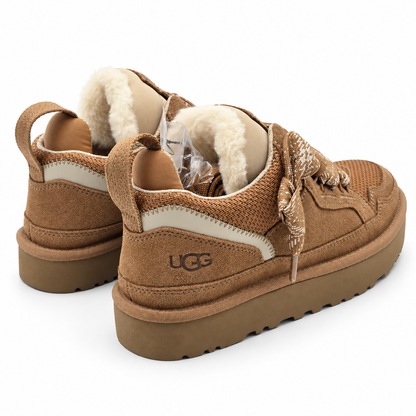 UGG Lowmel Sneakers Womens 6 Chestnut Suede Mesh Padded Lace Up Shoes 1144032